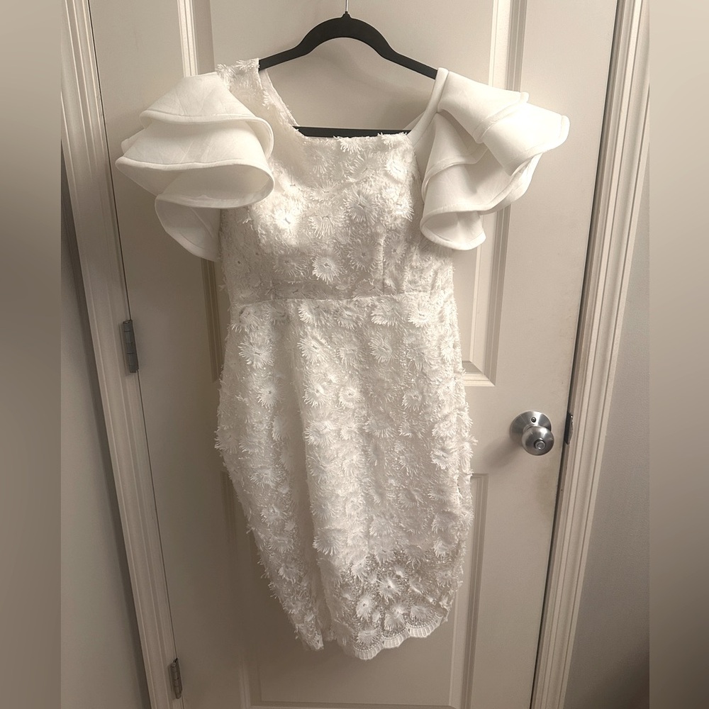 Vintage Handmade White Lace Mini Dress